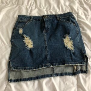High low denim skirt